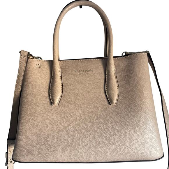 Kate Spade New York Eva Small Top Handle Crossbody Bag Blush Pebbled Leather - Picture 2 of 13